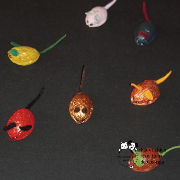 souris-noix, jouet créé par Georgia pour les chats