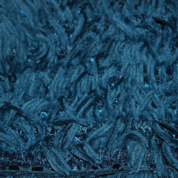 Tissu fausse fourrure rasta bleu pétrole